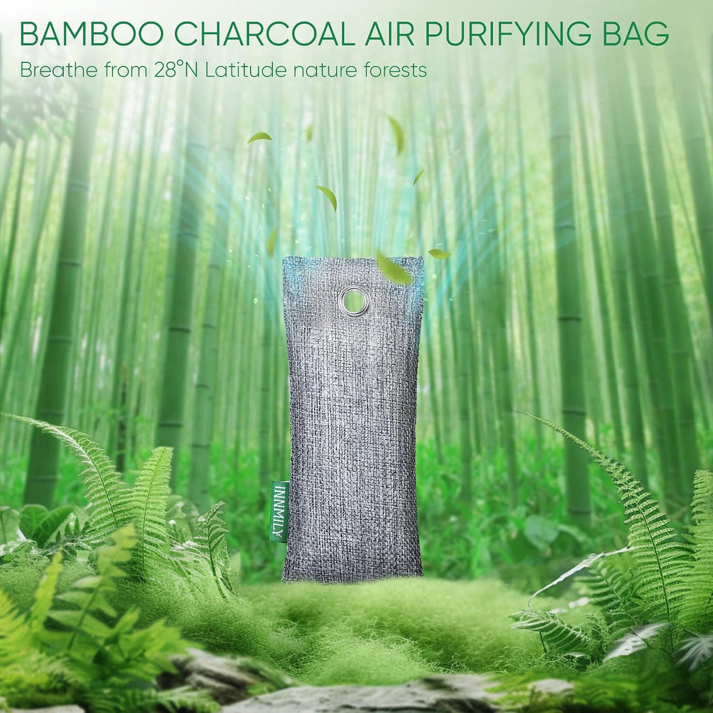 Activated Charcoal Odor Absorber,6 Pack Nature Odor Eliminator for Shoes, Bamboo Charcoal Air Purifying Bags,Shoe Deodorizer and Moisture Absorbers for Fresh Sneakers,Shoe Smell Remover