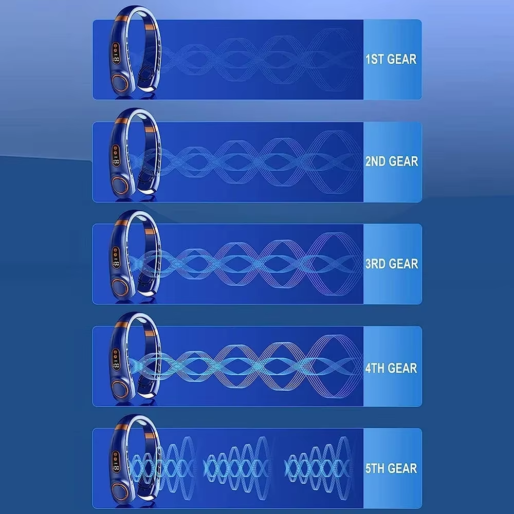2025 Mini Hanging Neck Fan Portable Bladeless Neck Fan Air Cooler Digital Display Rechargeable Air Conditioner Neck Ventilator